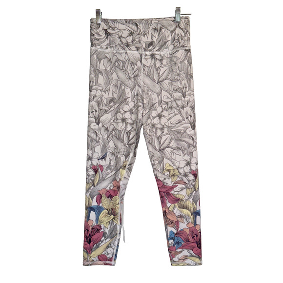 Evolution and Creation The Sophia Floral Print Leggings Size L Gray‎ Multi Color - Picture 1 of 8